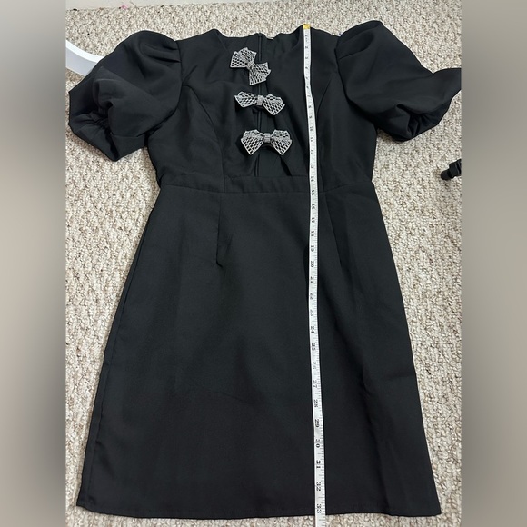 Black Dress with Bow Accents size M - Picture 3 of 7